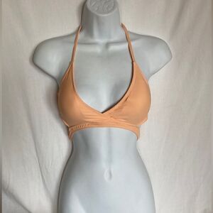 Cupshe Halter Neck Tie back Coral Bikini Top Medium